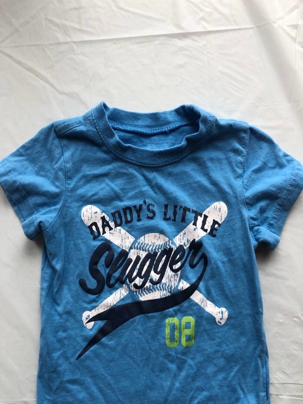 18-Months First Impressions Blue Shirt w/Daddy's Little Slugger on the front